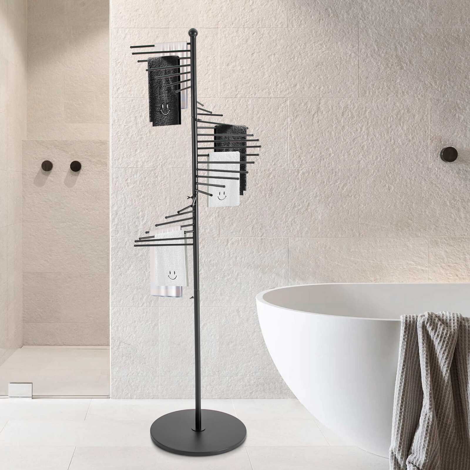 Metal Scarf Display Stand Modern Bedroom Floor Stand Scarf Tie Belt Bag Hat Rack