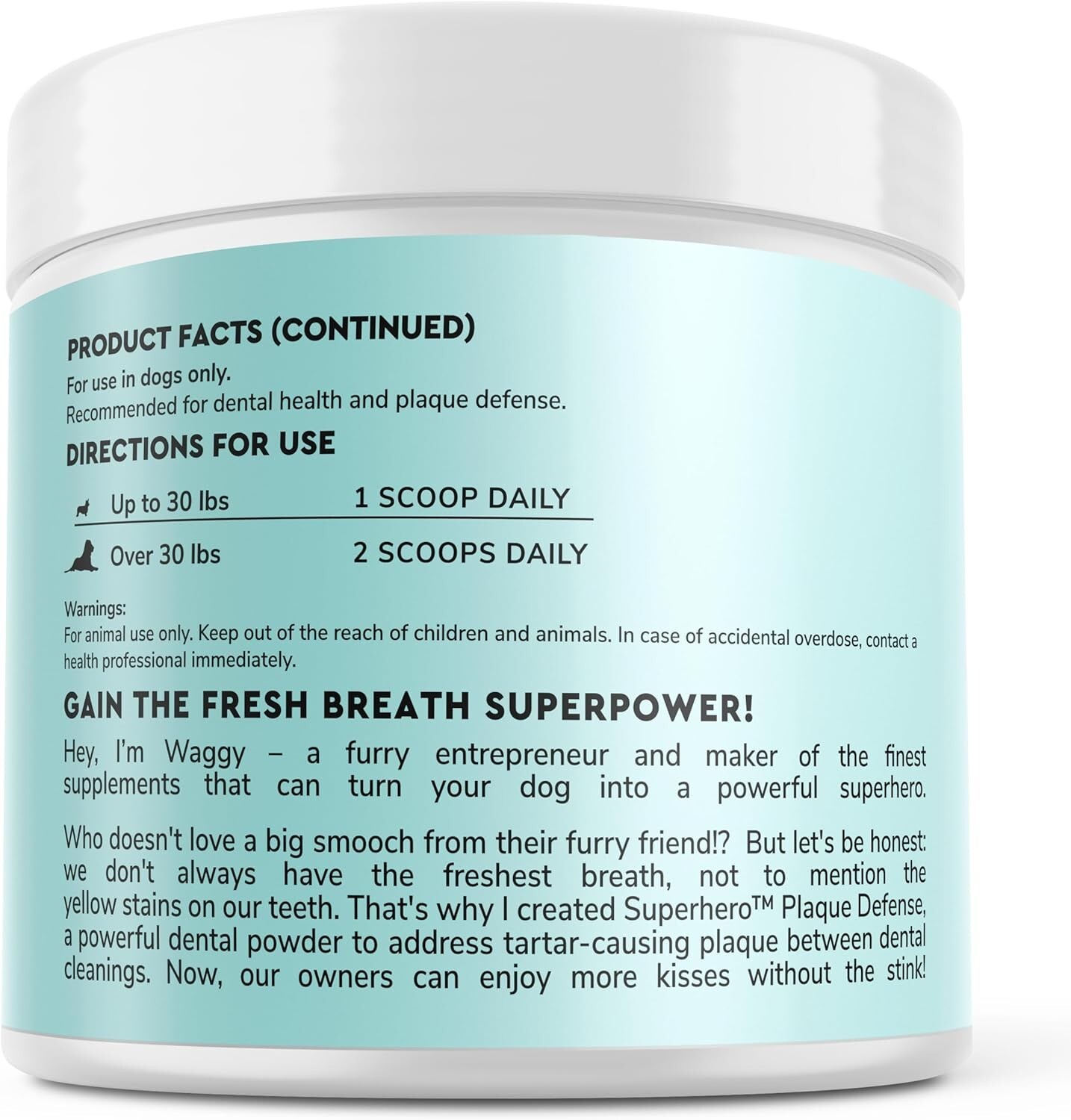 Dental Powder for Dogs – Teeth Cleaning & Dental Care Made Easy – 60 Scoops