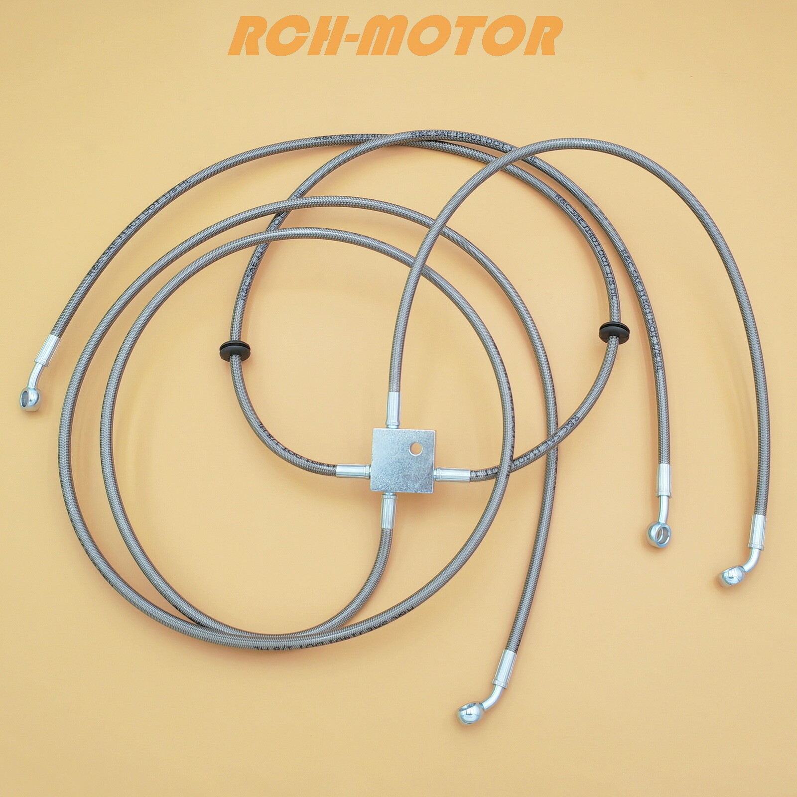 Front Braided Brake Hose Line For Arctic Cat 400 450 500 550 650 700 1000 XT TRV