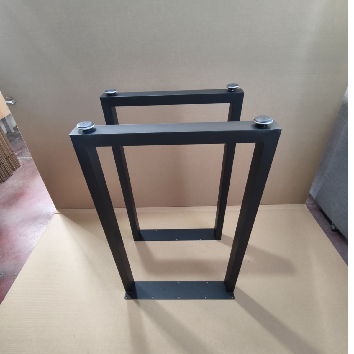 Square Reinforced Steel Office Table Legs 2 PCS For DIY Max Load 1000 lbs Heavy