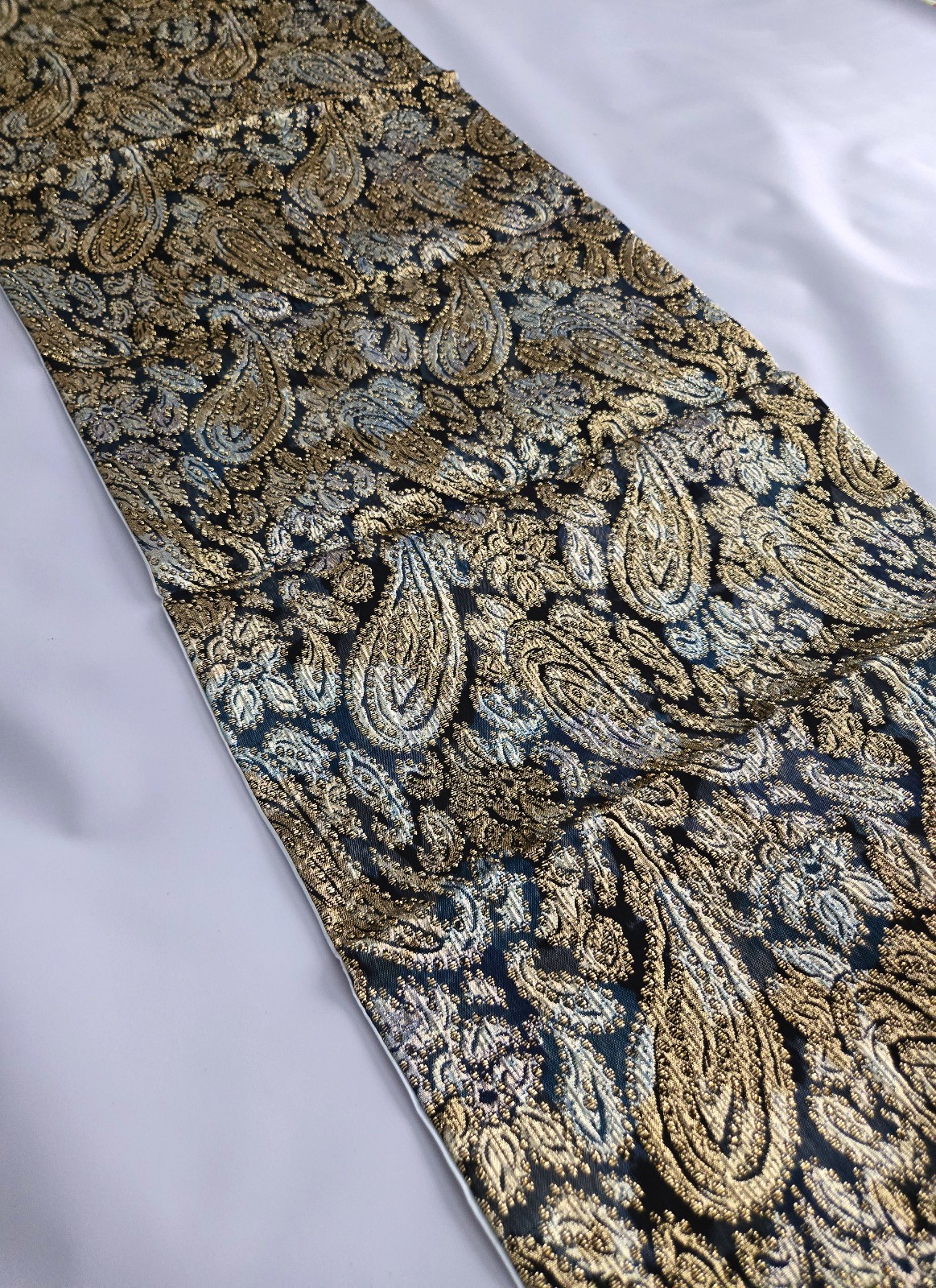 MODE MAKER Ben Goodman Evening Wrap Scarf Table Runner GOLD SILVER BLACK 70"x17"