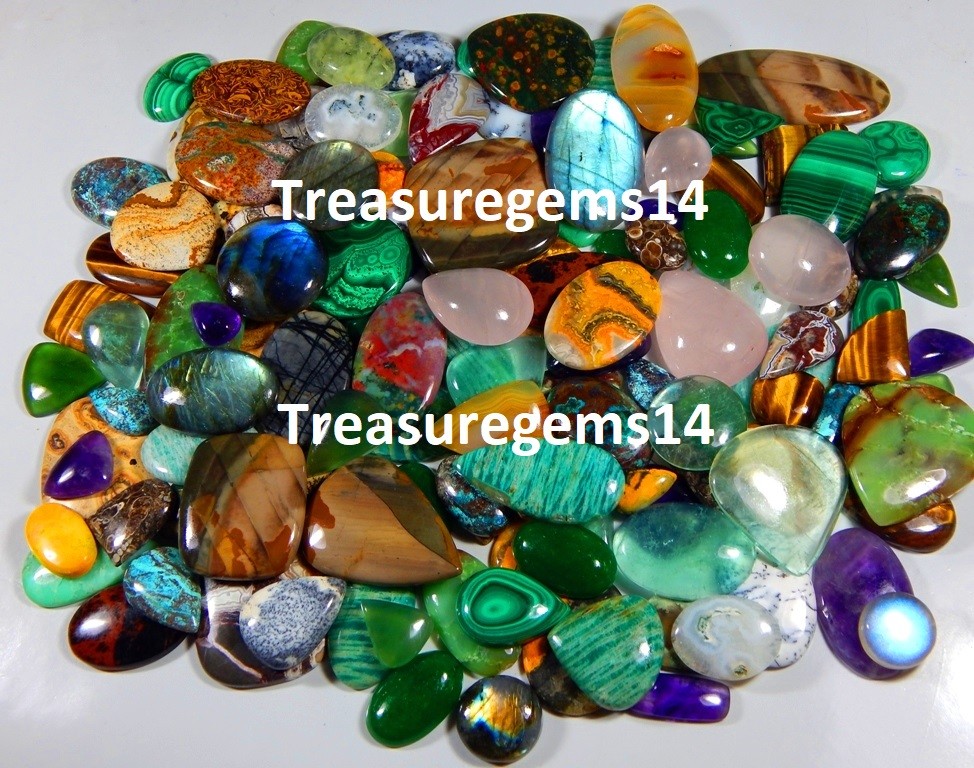 250 Crt WHOLESALE LOT NATURAL ALL KIND SEMI PRECIOUS LOOSE GEMSTONE MIX CABOCHON