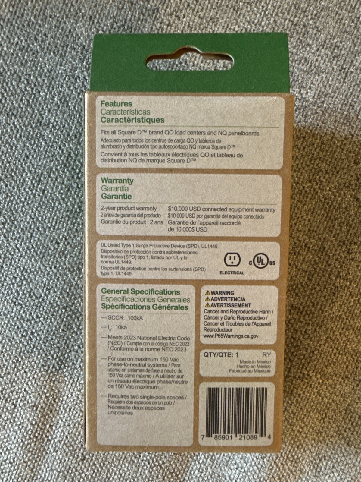 Square D QO2175SB Surge Arrester