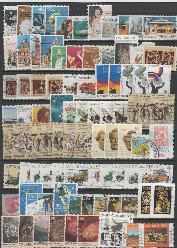 Australia Large Used Collection 1915 - 2010, 12 Pages CV $848.50