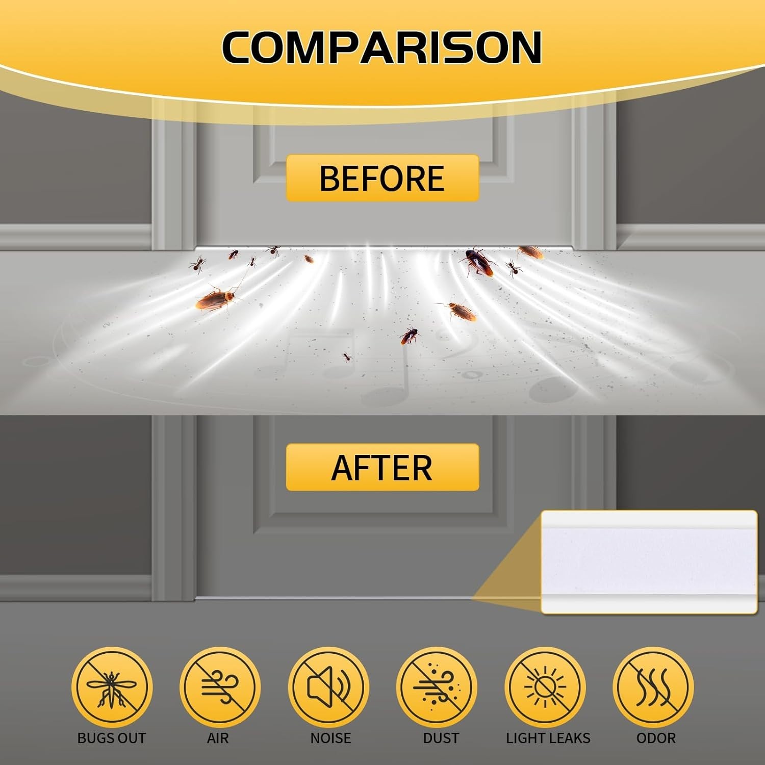 26Ft Weather Stripping Door Seal - 1/2" X 1/4" Door Seal Strip for Door Frame, H