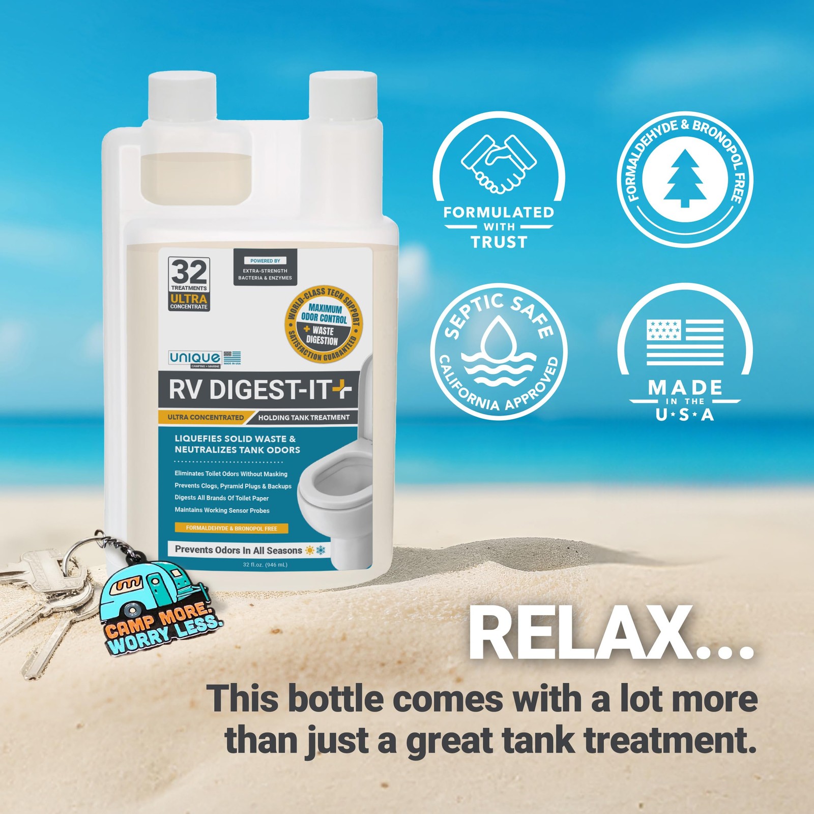 Unique RV Digest-It Ultra - 32 Super Concentrated RV Toilet Treatments -