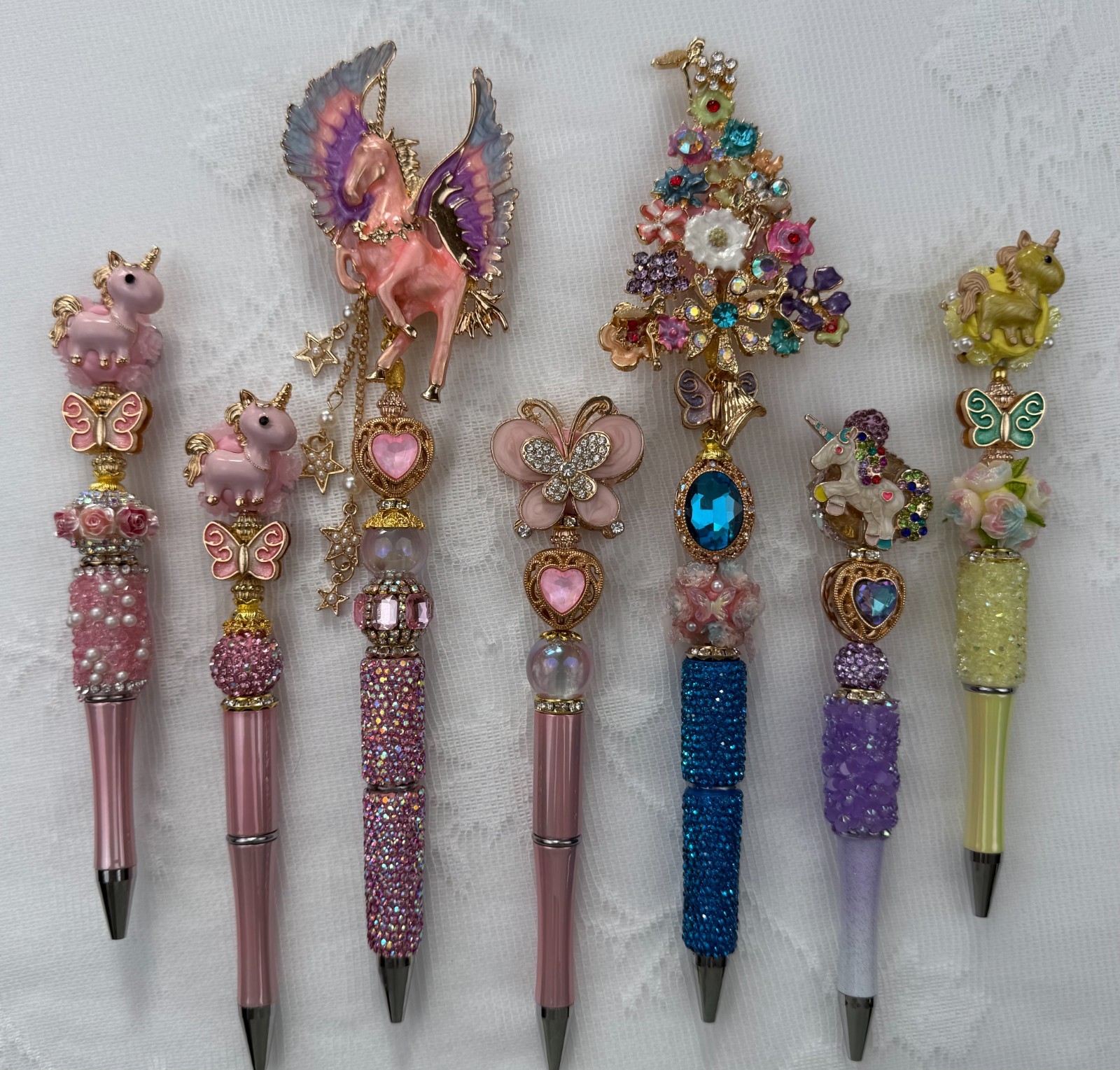 Custom bling pens! Luxury Inspired Unicorns! Gift.Basket filler.Journal.Collect!