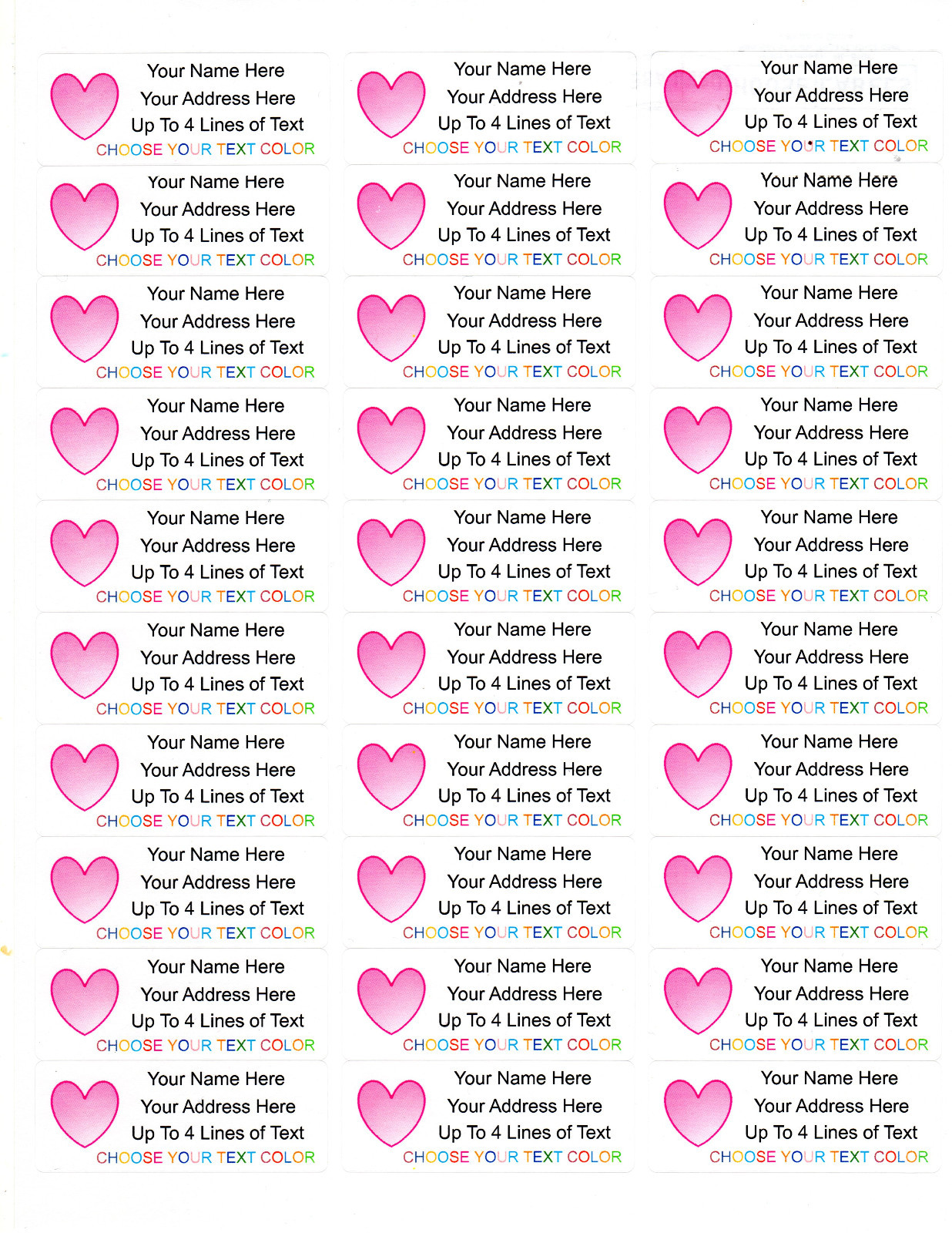 60 pcs Personalized Return/Mailing Address labels - 1" x 2.625" -Free Shipping