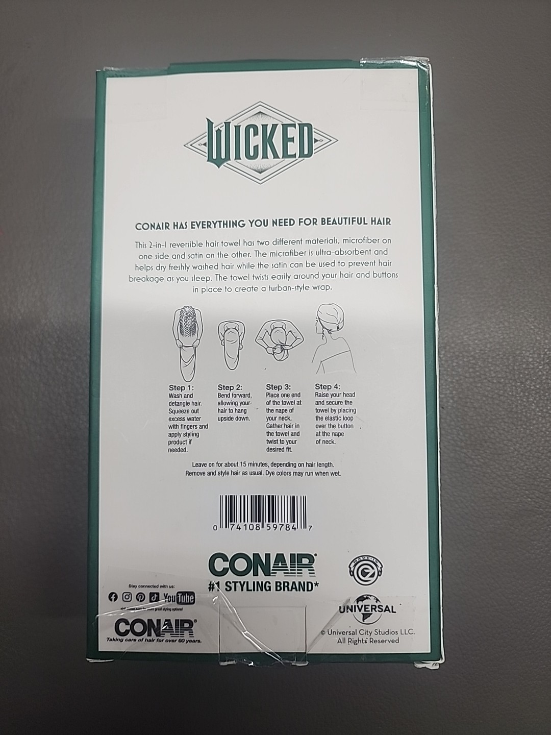 Conair Wicked Reversible Hair Towel