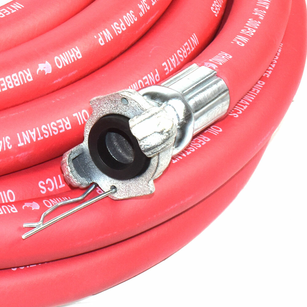 HJ19-050E Heavy-Duty Jack Hammer Red Rubber Air Hose 3/4" x 50 feet 300 PSI