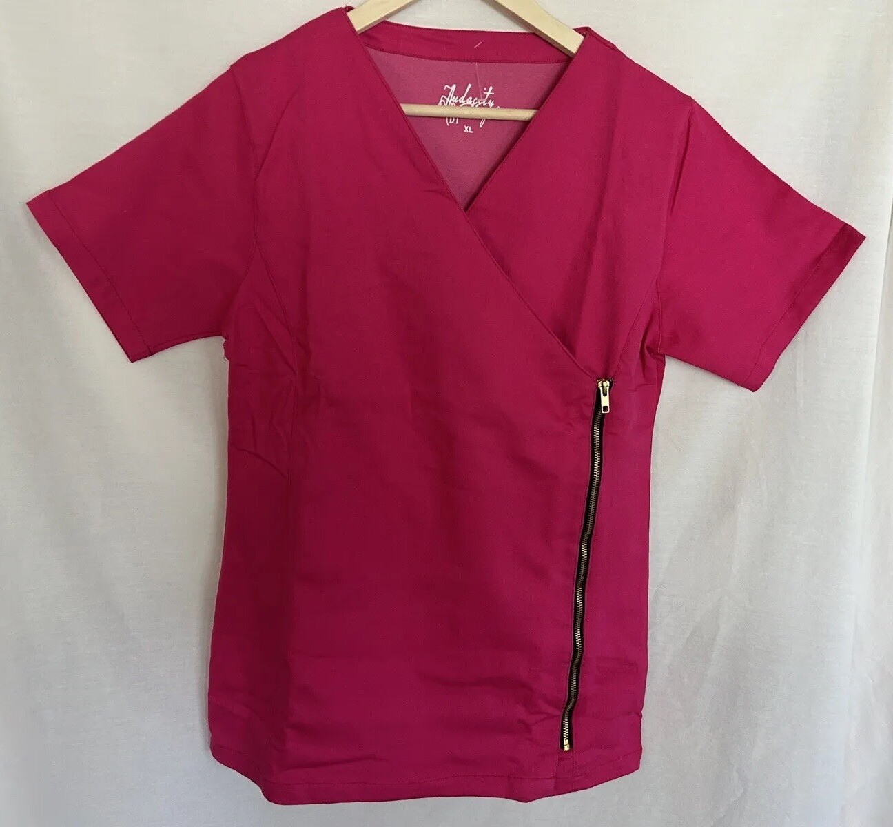 NWOT Audacity By Nurset Dark Pink Women’s 2pc Medical Surgical Scrub Set Sz XL
