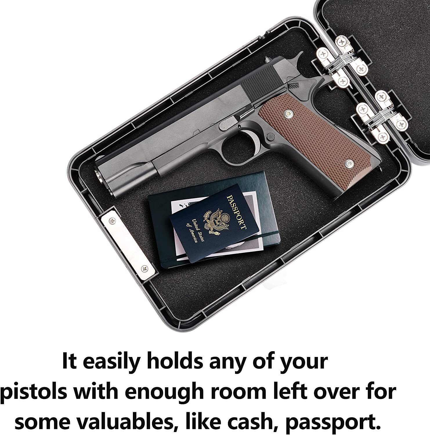 Gun Safes for Pistols, Small Pistol Safe Portable Safe Plastic Car Travel Safe