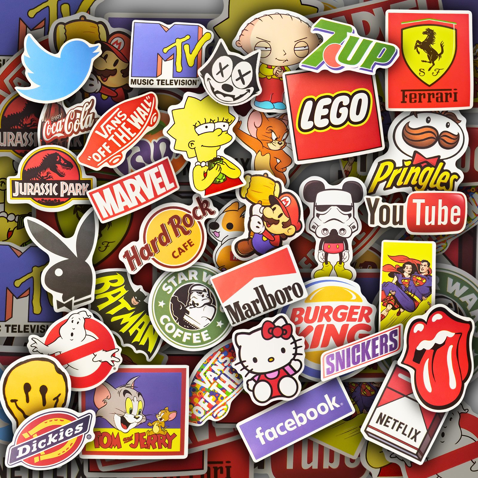 50pcs Waterproof Vinyl Stickers for Water Bottles, Laptops, Skateboard, Luggage