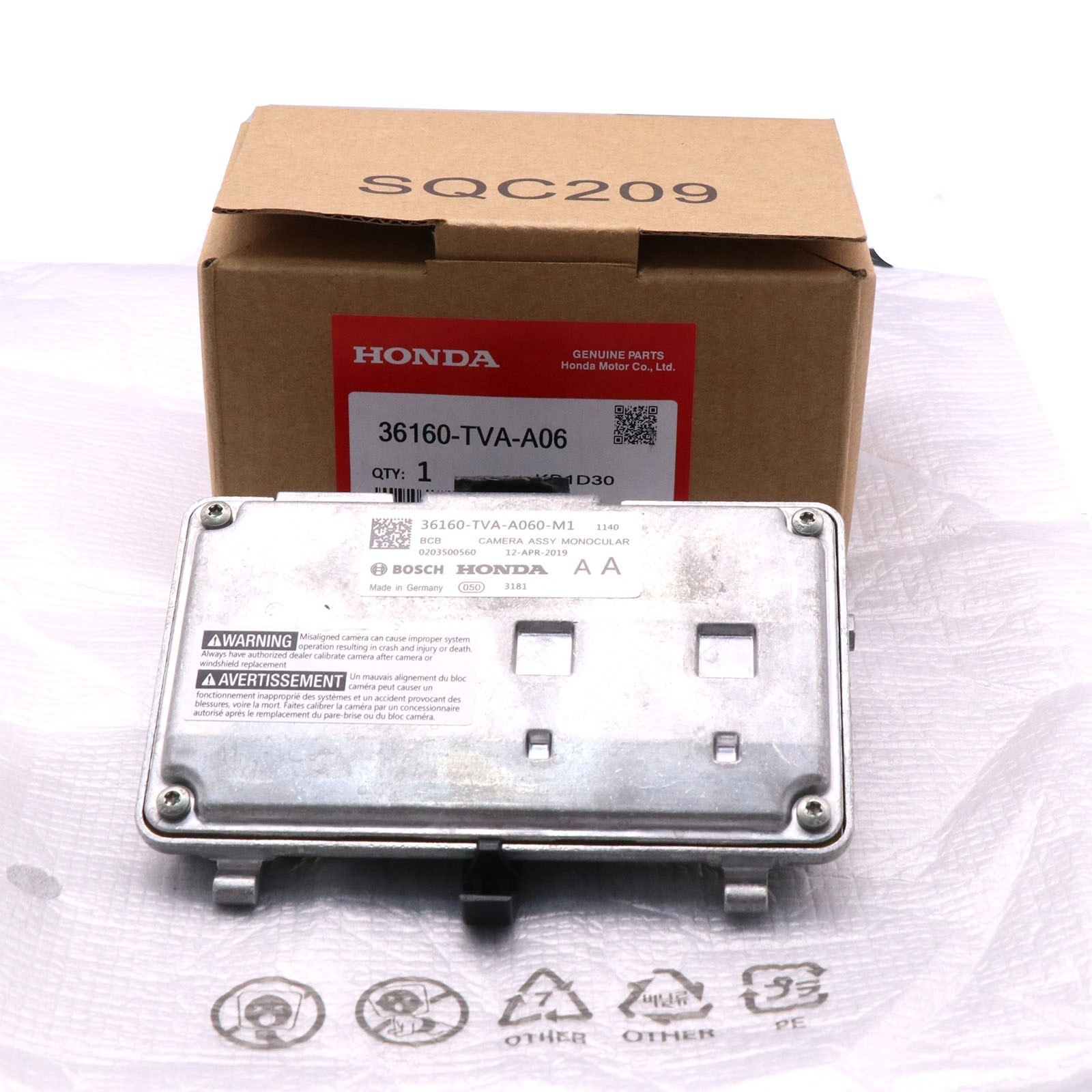 Windshield Monocular Camera for 2018-2020 Honda Accord 1.5 36160-Tva-A060-M1