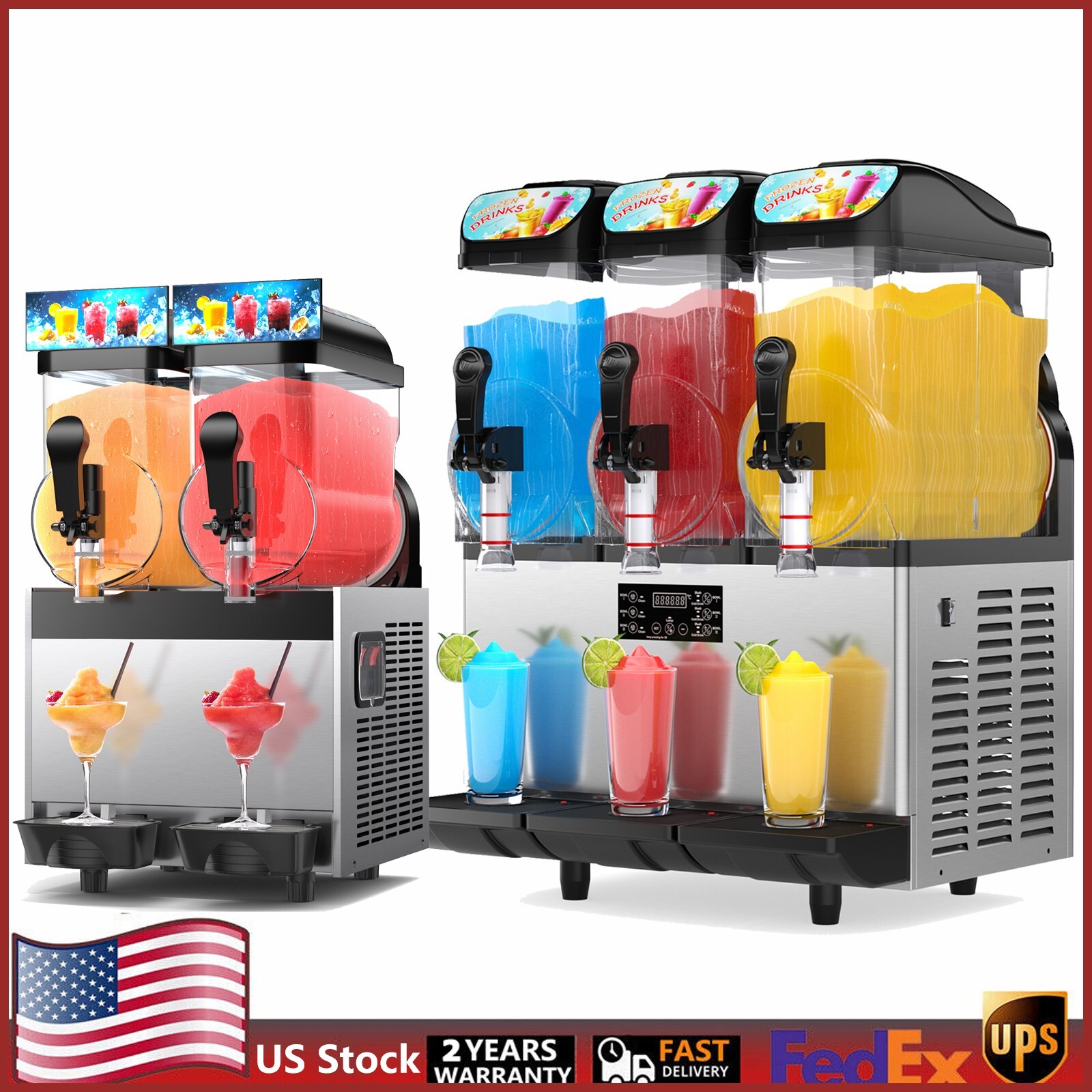 1/2/3 Tank Commercial Slushie Machine Margarita Slush Maker Frozen Drink Machine