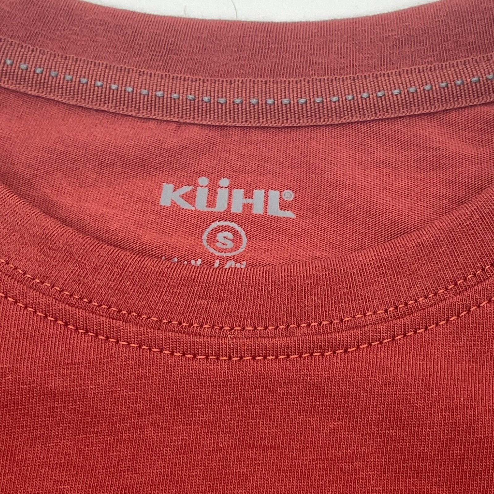 Kuhl Mens Mountain Graphic Long Sleeve Shirt Organic Cotton Cayenne Small Hiking