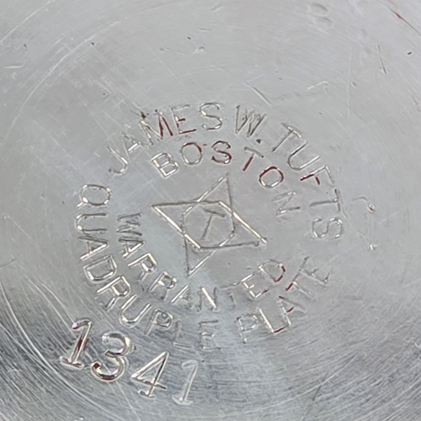 Antique James W. Tufts Boston Quadruple Plate #1341 Strawberry Bowl Victorian