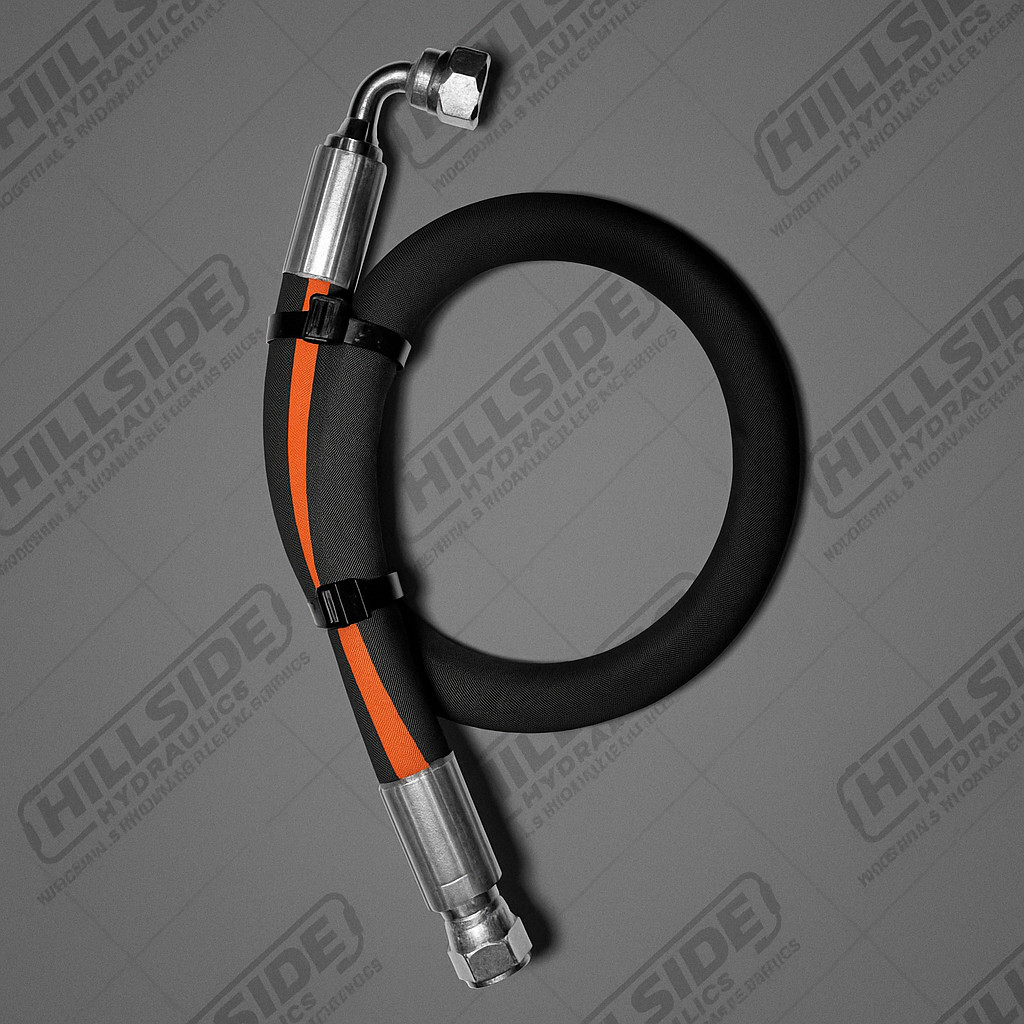 3/8" Hydraulic Hose Assembly with #8 JIC Female Ends, (90°/Straight) (5,000psi)
