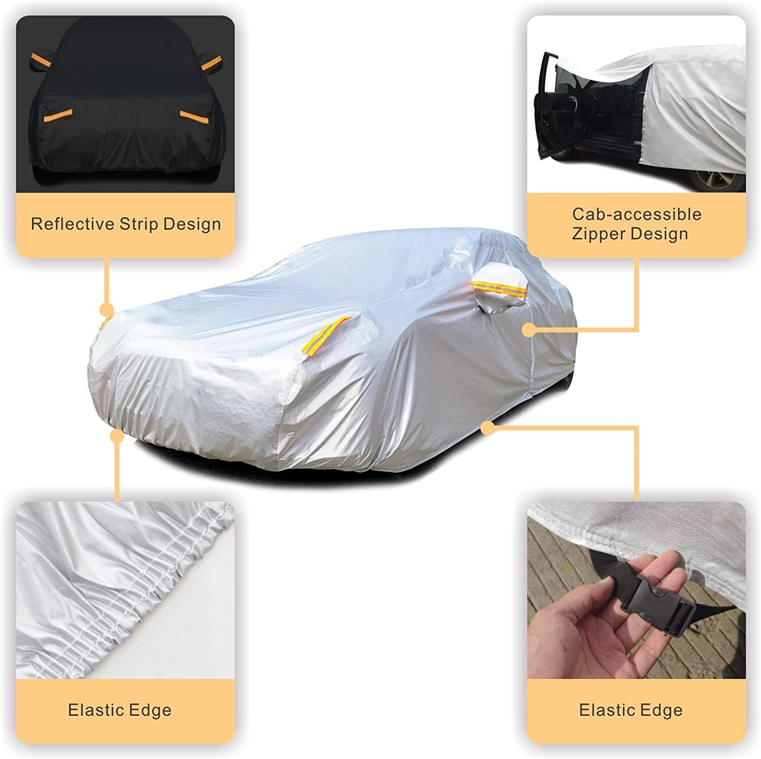 For Honda Civic Full Car Cover Outdoor Sun UV Protection Dust Rain Resistant