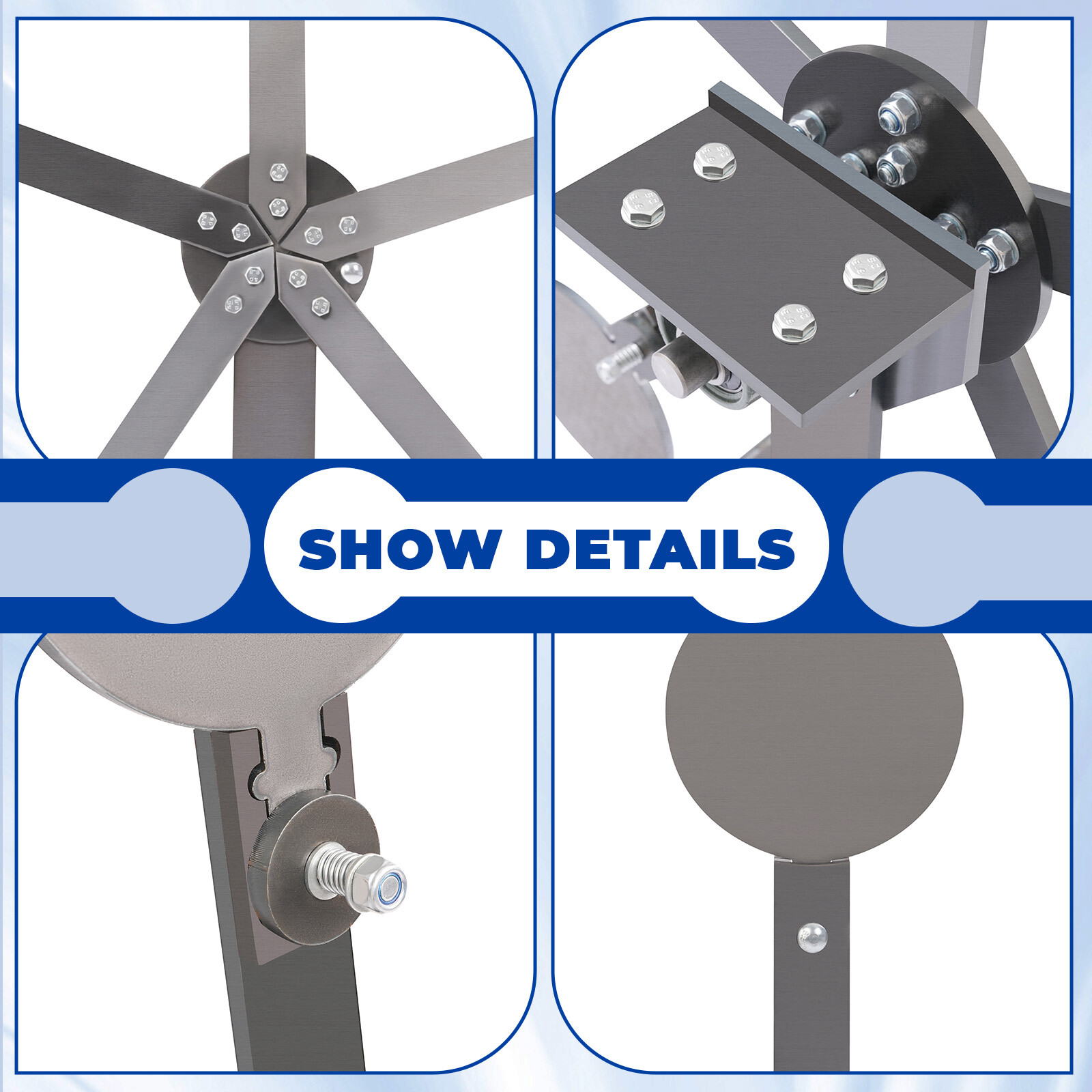 8" inch Portable Paddles Star Reactive Shooting Target Q235 Steel, No Welding