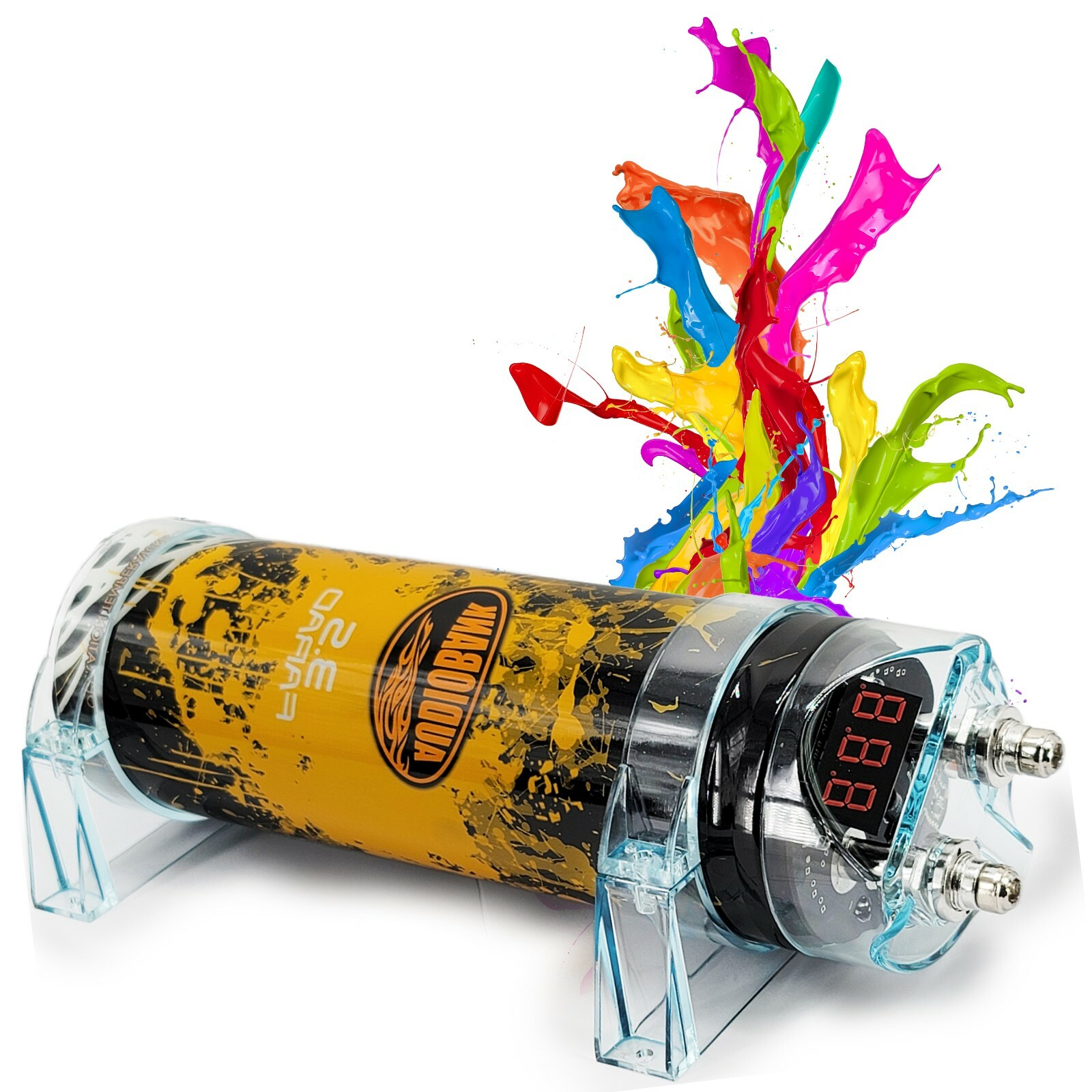 3500 Watts PRO 3.5 Farad Capacitor Car Audio Power 12V Display + 8 Gauge amp KIT