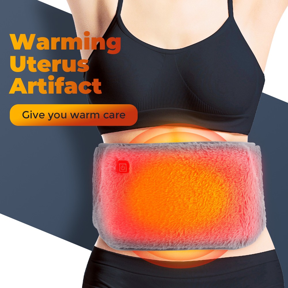 USB Powered Heating Waist Abdomen Belt, Electric Heating Pad with Hand Pockets
