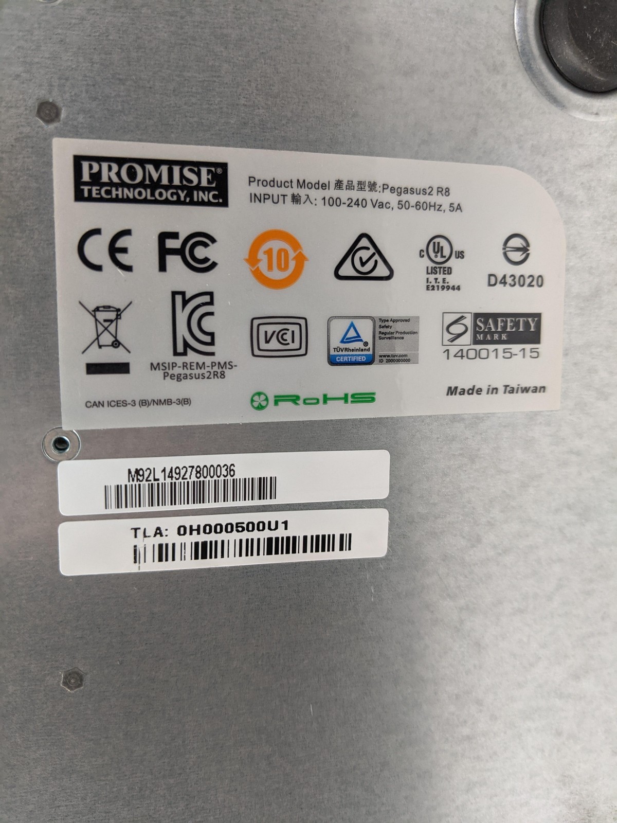 Promise Pegasus2 R8 8-Bay Black RAID Hard Drive Enclosure No HDD or Software