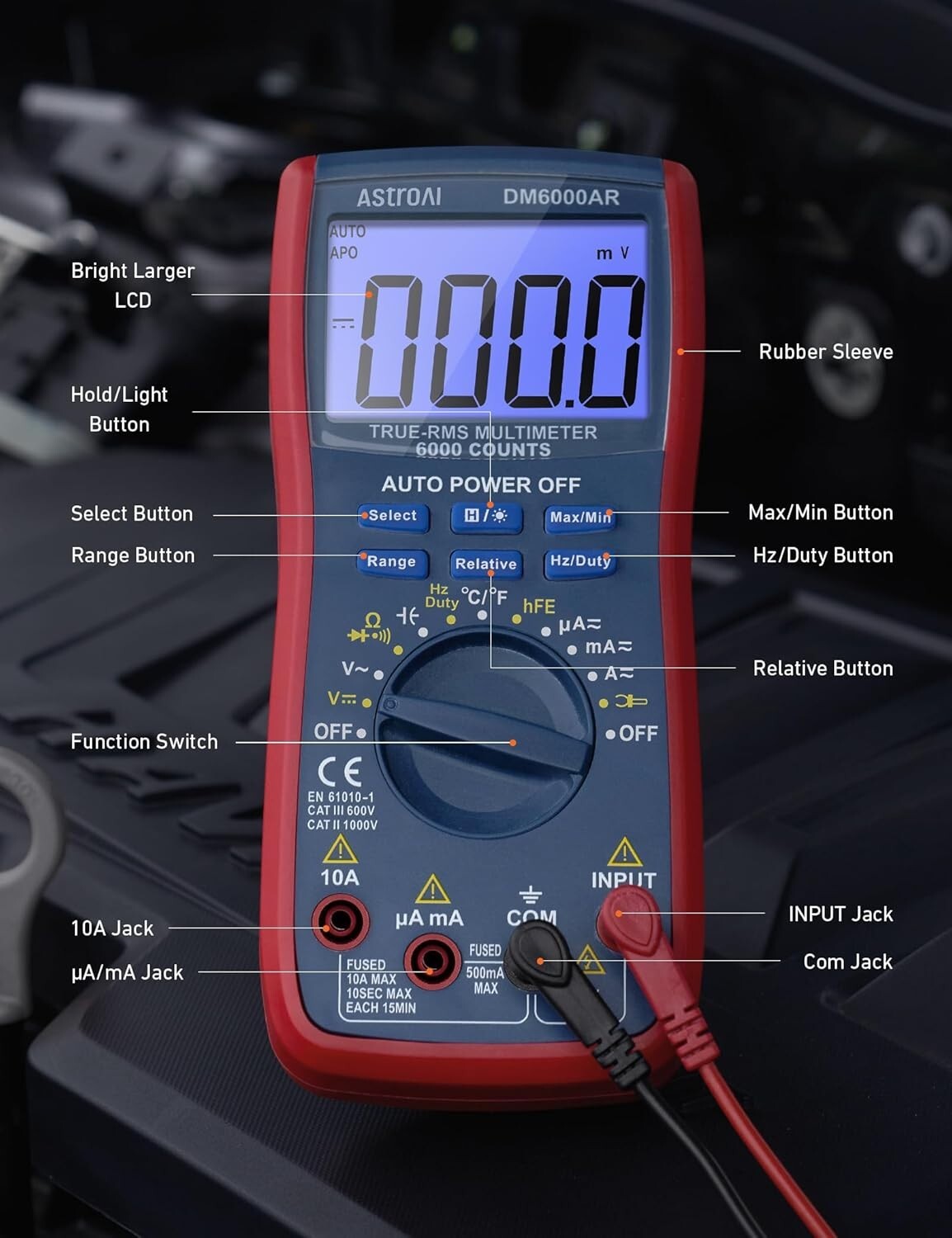 AstroAI Digital Multimeter and Analyzer TRMS 6000 Counts Volt Meter Ohmmeter NEW