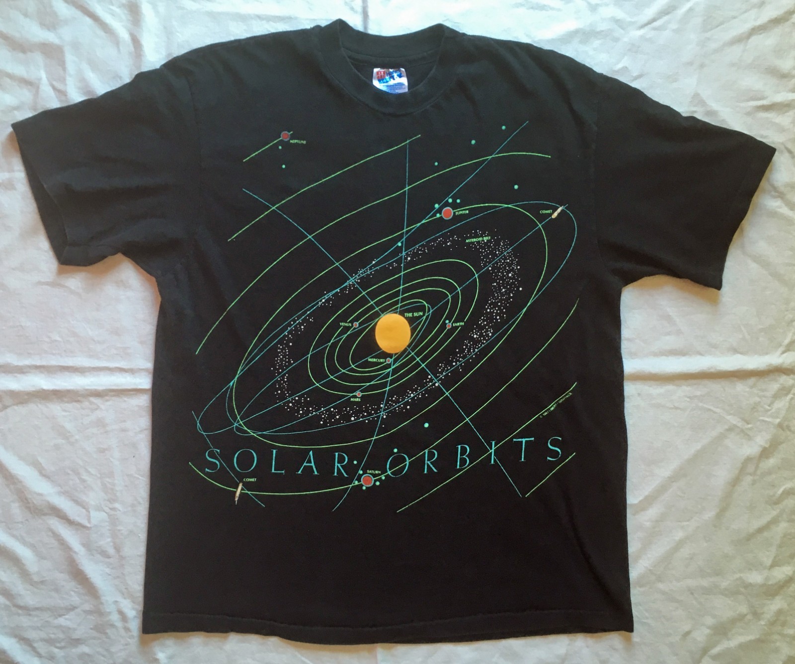 Vintage 1993 Solar Orbits T-shirt L USA Planets Liberty Graphics Single Stitch