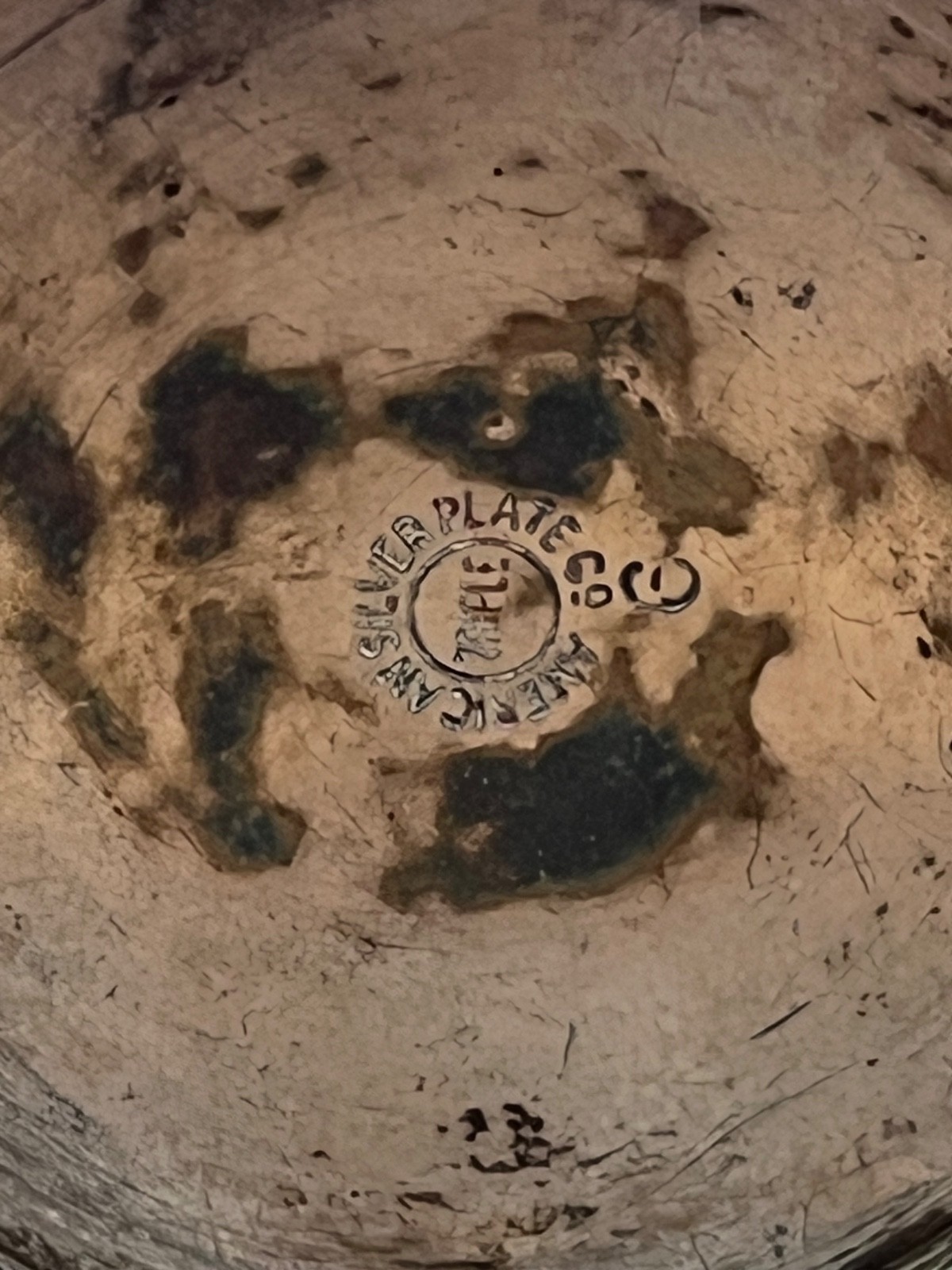 American Silver Plate Co Antique Cup Mug Engraved Fan Design