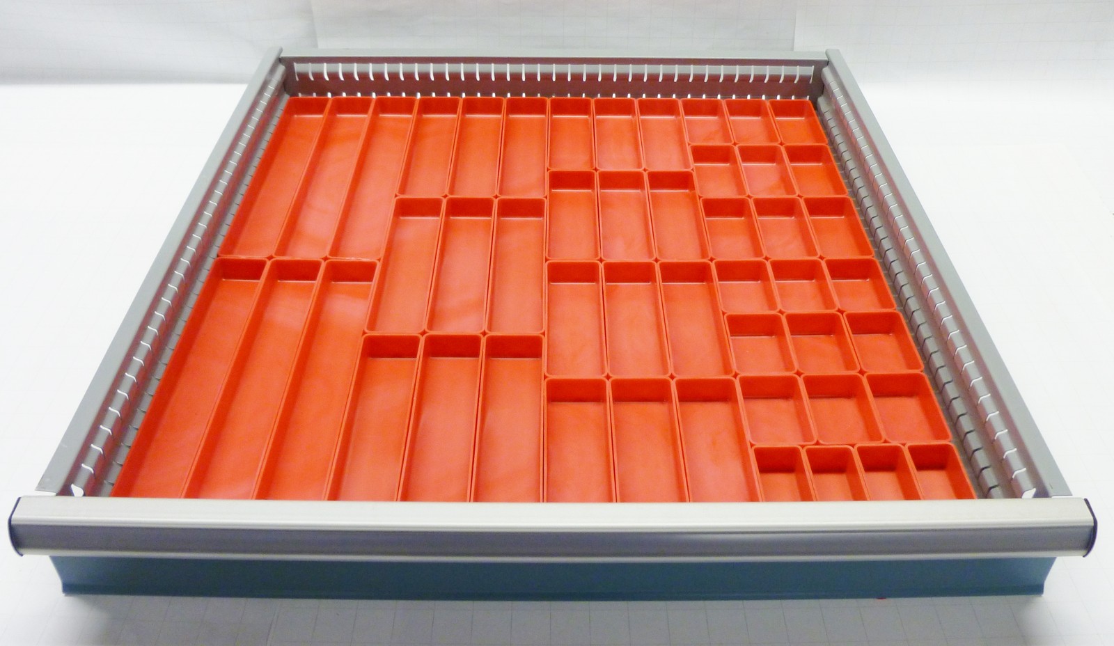 49 Schaller Red Plastic Boxes fit Lista Vidmar & Lyon 1" ht Drawer Bin Cups