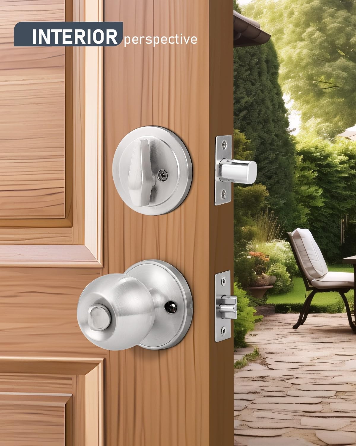 4 Pack Entry Knob & Deadbolt Set, Satin Nickel, Keyed Alike, Exterior