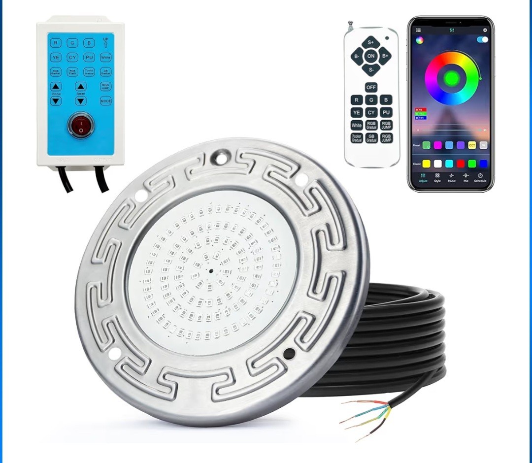 Awanhe Inground 20W LED Pool Light 100ft Cable With Remote And APP Controll