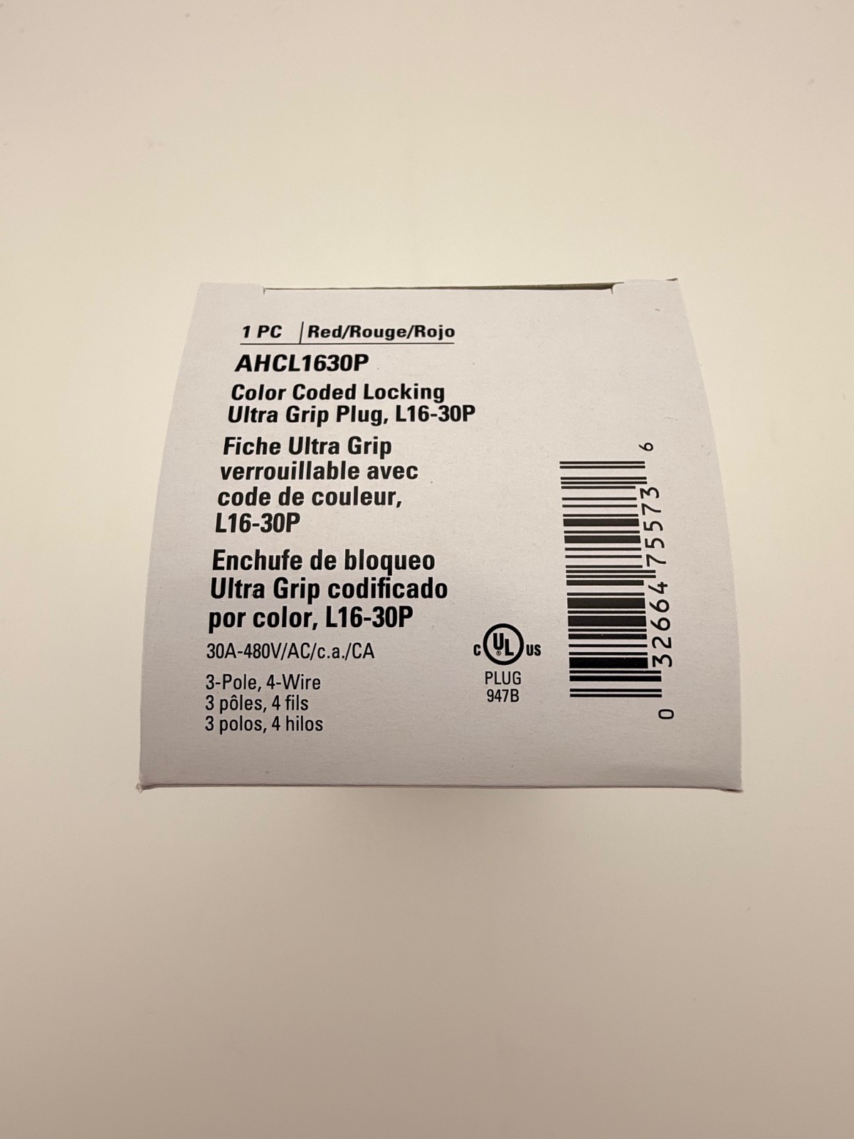 Eaton AHCL1630P HBL2731 71630NP L16-30P 30 Amp 480V Twist Lock Male Plug NEW