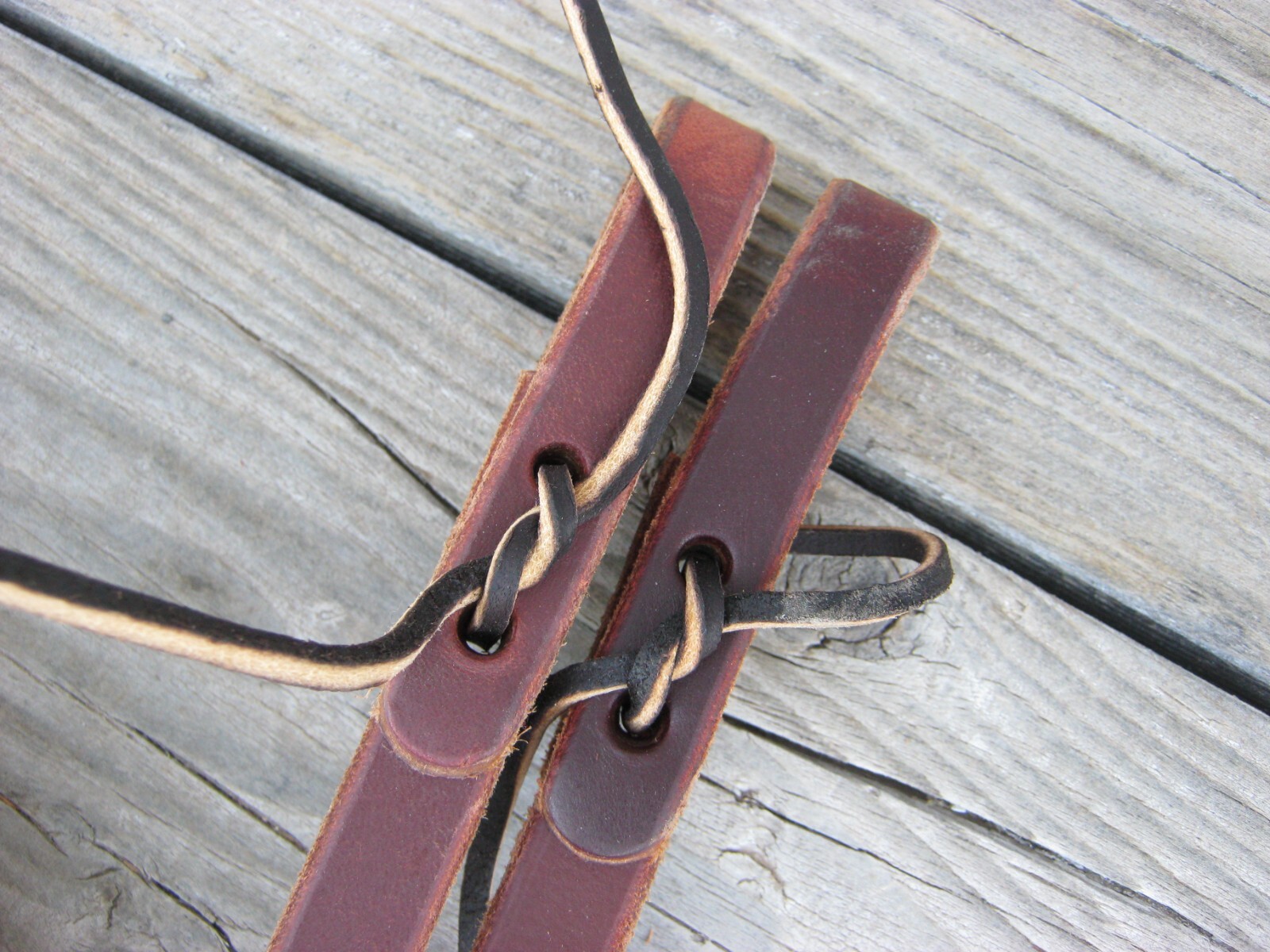 West 74 Double Stitched Harness Leather Weighted Split Reins 8' x 5/8"