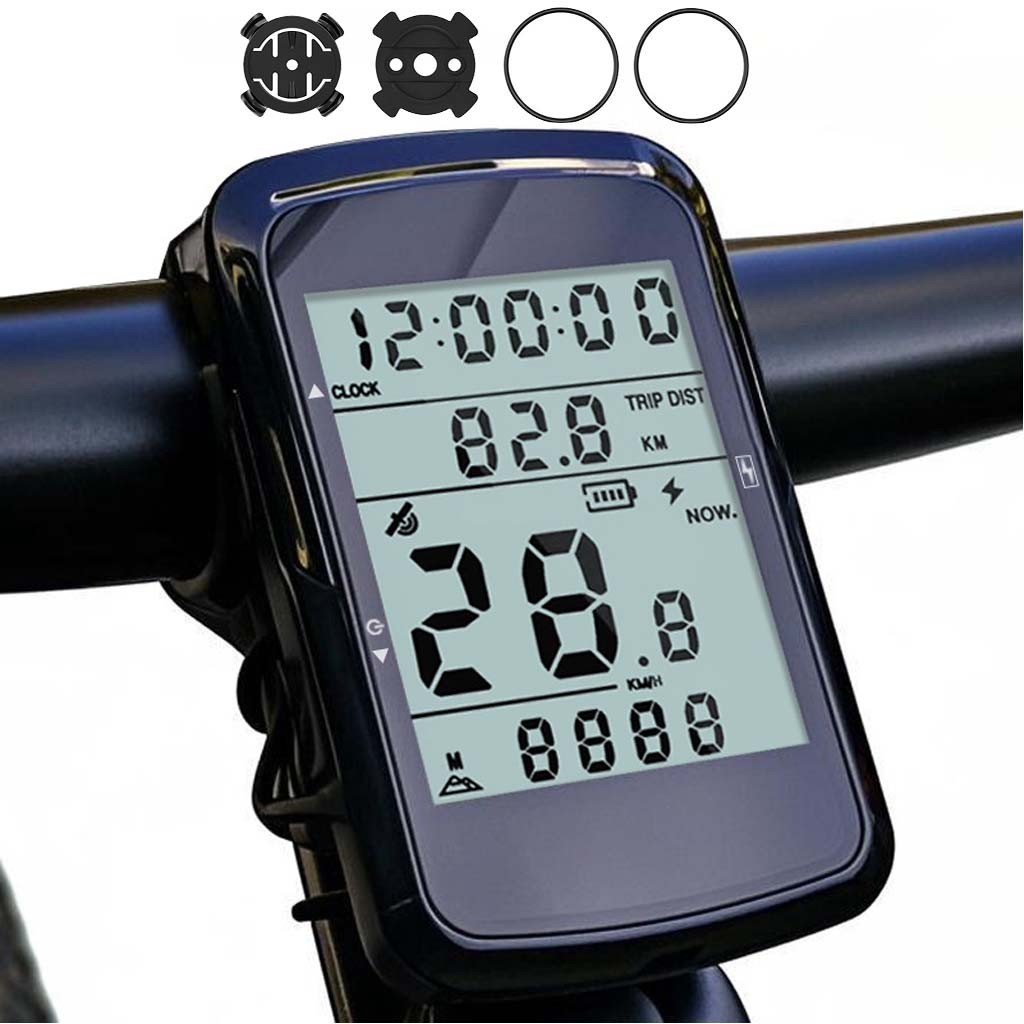Wireless GPS Bike Computer Auto Start/Stop 2.4" LCD Waterproof Cycle Speedometer