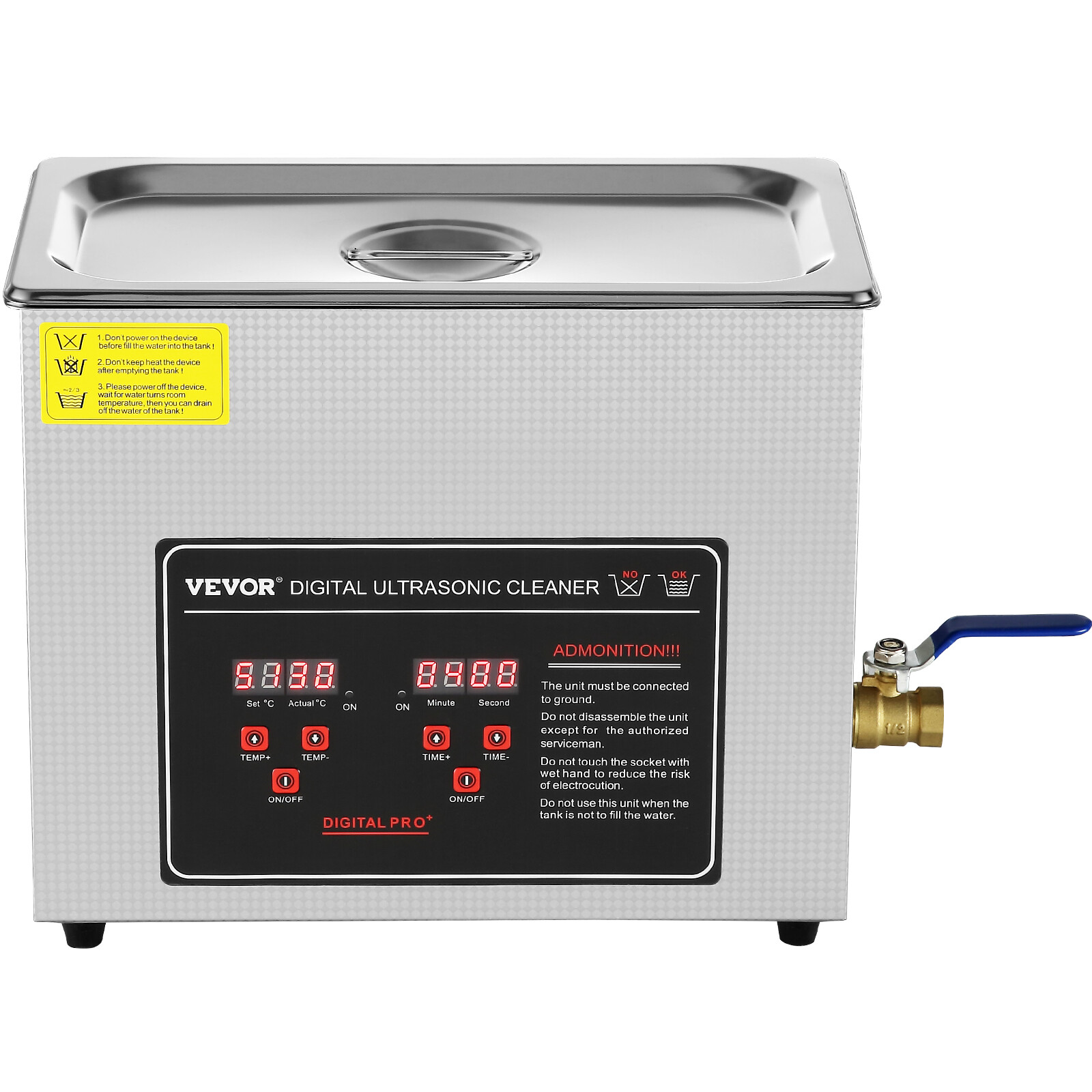 VEVOR 6L Ultrasonic Cleaner with Timer Heating Machine Digital Sonic Cleaner