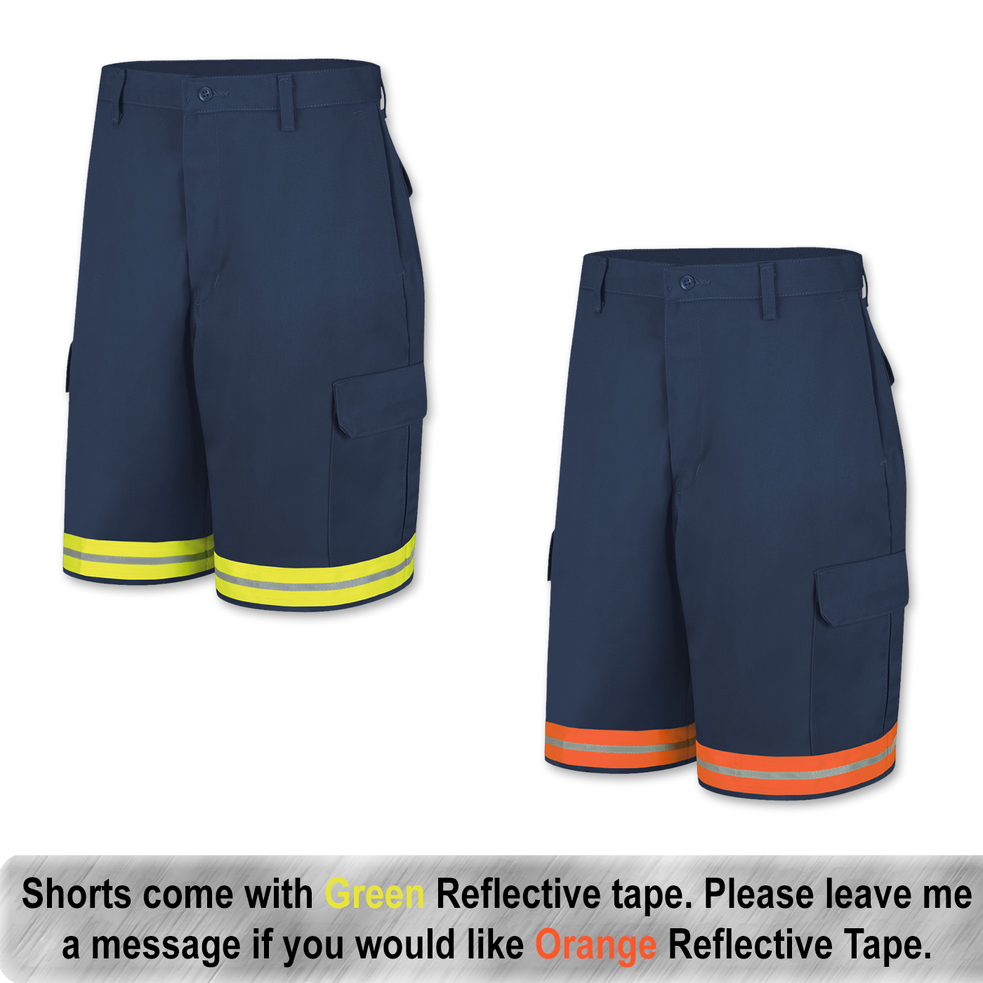 Brand New Red Kap Reflective Cargo Work Shorts Men's Hi Vis Industrial Uniform