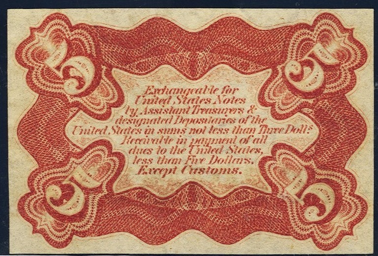 FR 1236spnmb - 5c THIRD ISSUE SPECIMEN - NARROW MARGINS BACK - PMG 64 FREE SHIP!