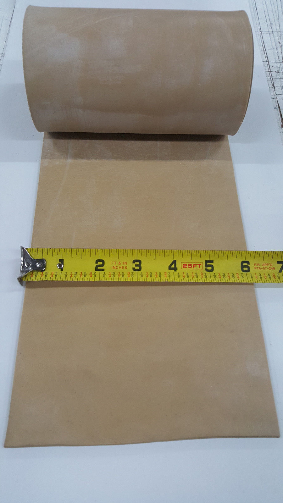 TAN GUM RUBBER ROLL 1/8X6"X10FT