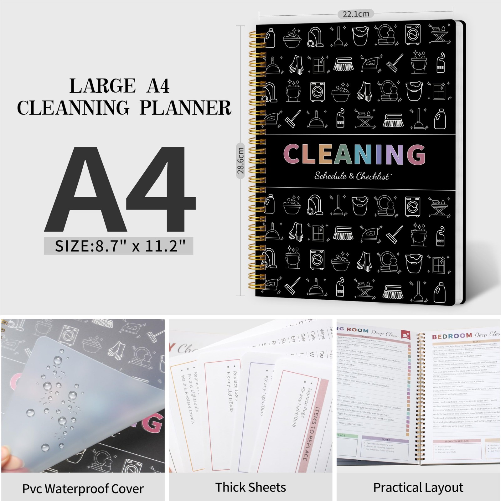 Adhd Cleaning Planner for Adults Women, Cleaning Schedule and Checklist Organ...