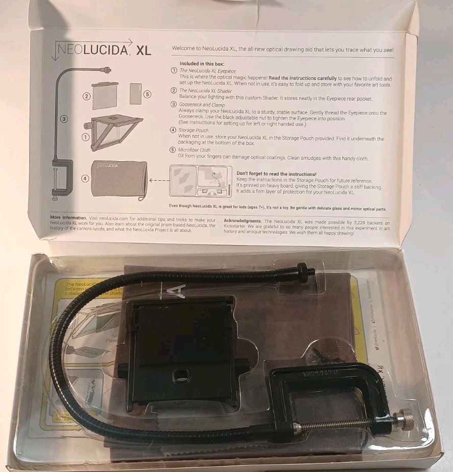 NeoLucida XL Optical Drawing Aid See Through Camera Ghost Image Mirror READ