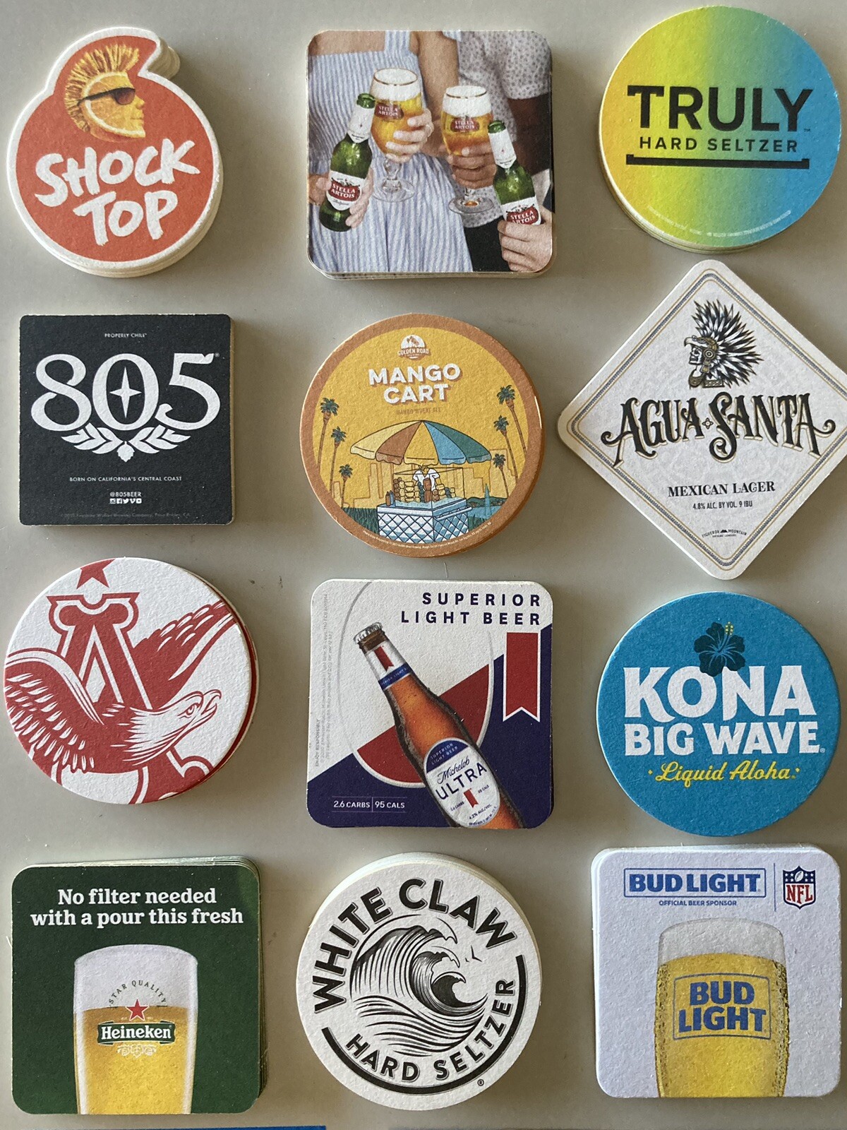 🔥New 20 Mix Beer Bar Coasters coaster Lot H Bluemoon Stella Mango Cart Kona 805