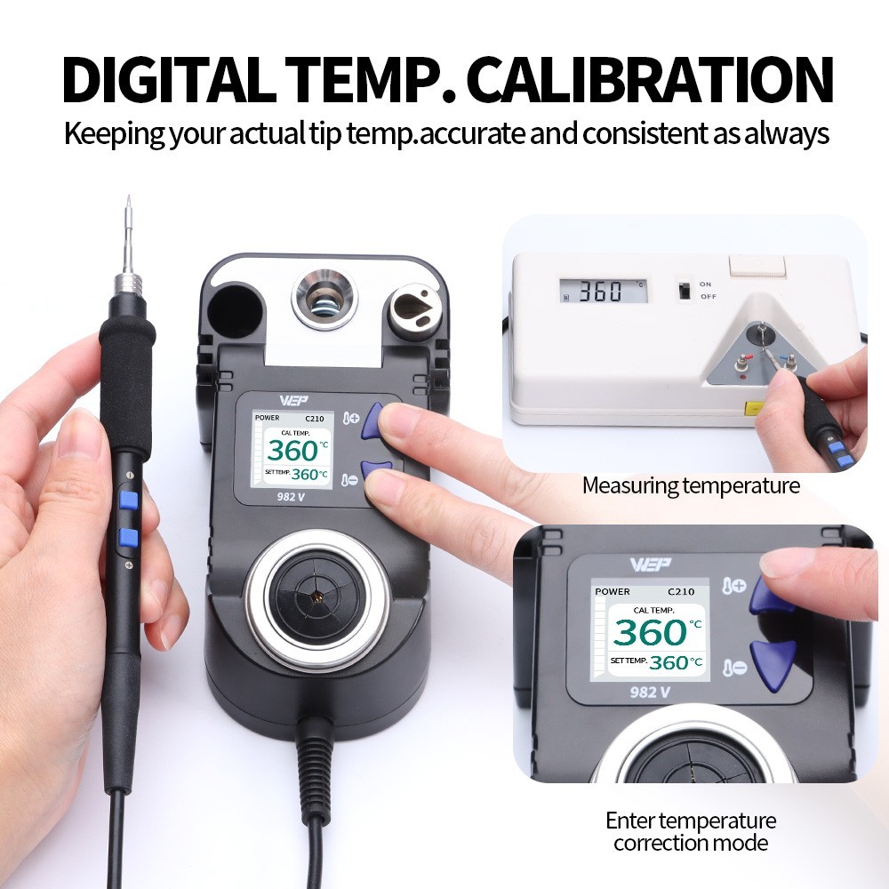 WEP 982V Precision Digital Soldering iron Station C245 ironTips soldering gun