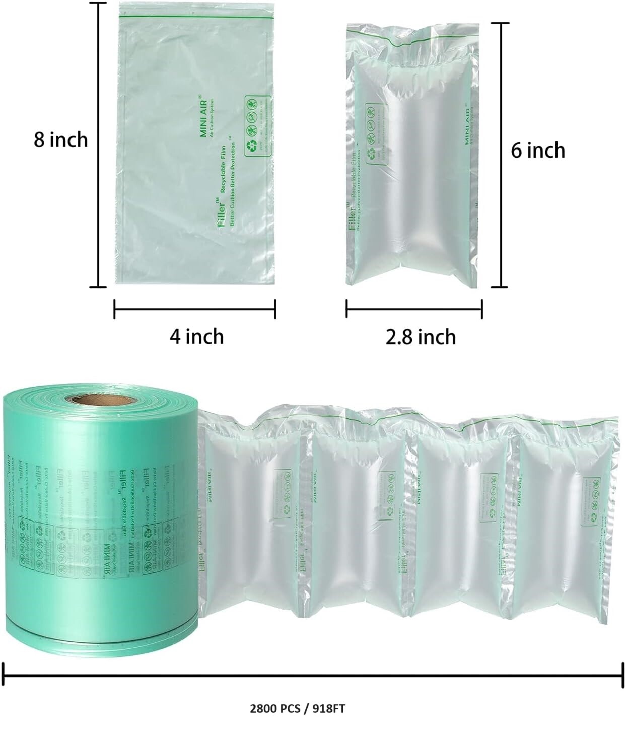 Mini Air Easi 2S Air Pillow Bubble Maker Cushion Machine 2 Free 164 ft Rolls