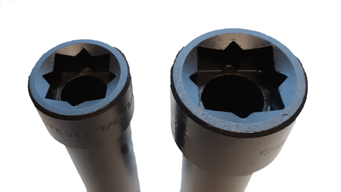 White USA Lineman Sockets 3/4x13/16 and 1x1-1/8 Combo Deal Buy Together and Save