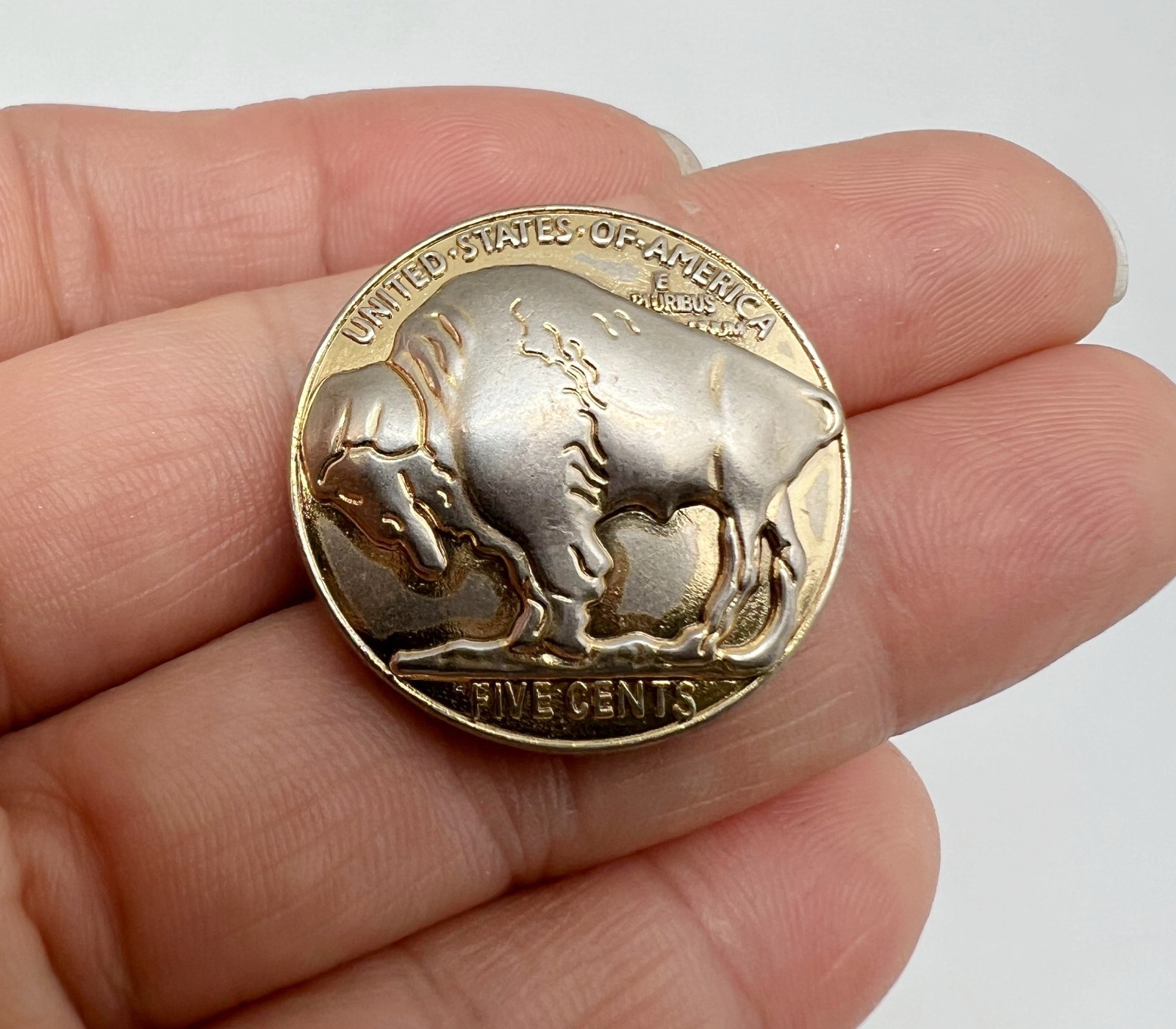 10PC Rustic Gold Buffalo Rustic Metal Buttons Shank Buttons 1" 26mm