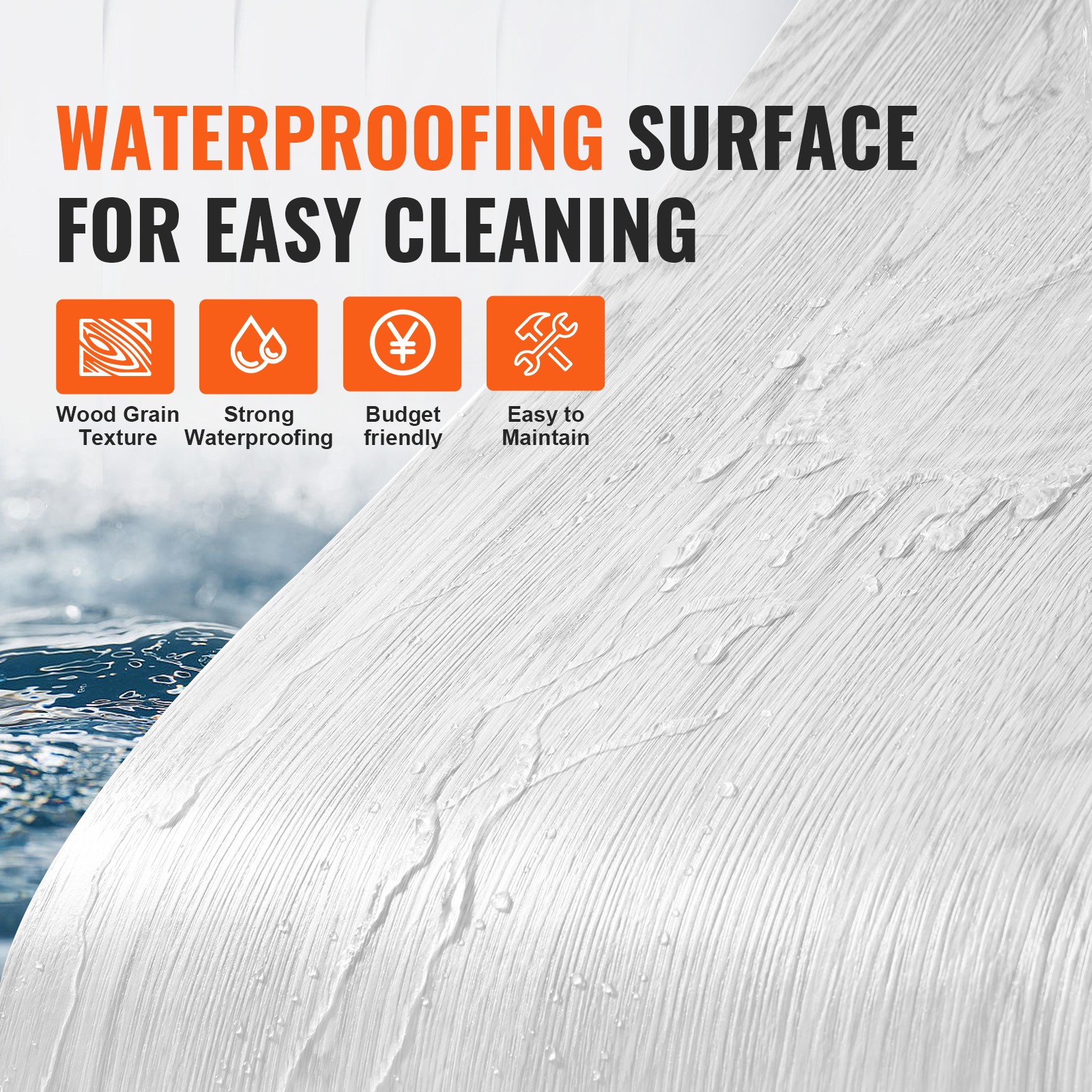 Uimoso 1 Pack 64sq.ft Self-Adhesive PVC Vinyl Floor Plank Wood Tiles Peel Stick