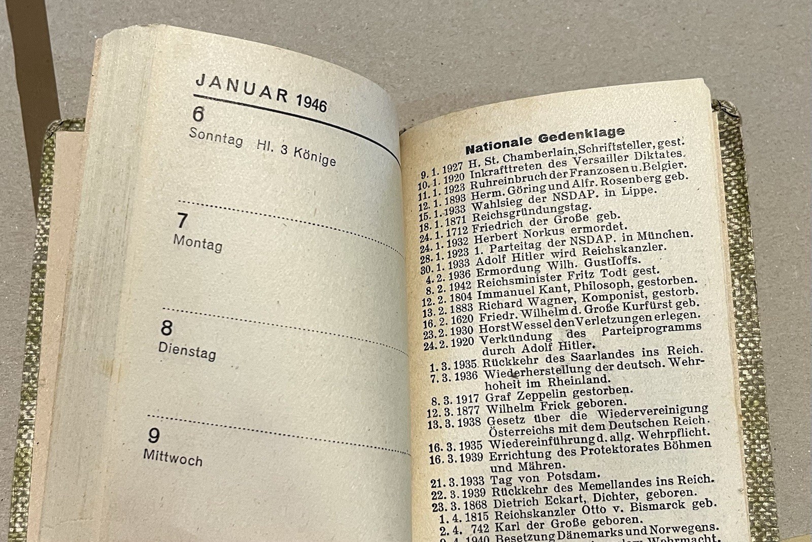 German 1945 Calendar Book (use in 2029) Taschenkalender for Military Use wartime