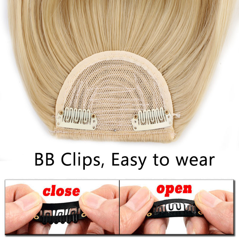 Thin Neat Bangs AS Remy Human Hair Extensions Clip in on Fringe Front Hairpiece